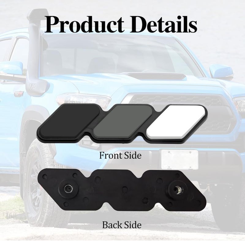 CHRYMUM TRD Grille Decor Badge, 3-Color Upgrade Emblem, Grille Insert Trims, Tri-Color Grille Badge Emblem Car Decoration Accessories Fit for Tacoma 4Runner Tundra Sequoia Rav4 Highlander (Grey White) - Image 3